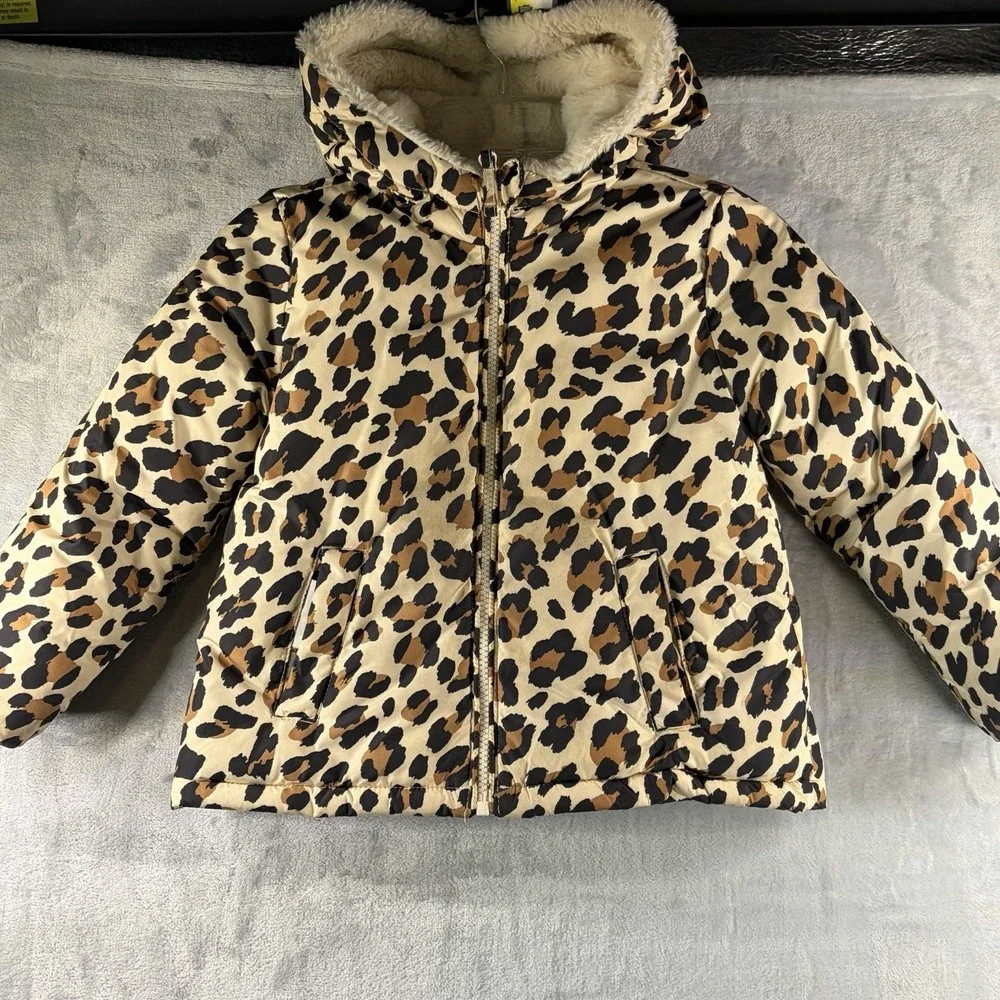 Girls‎ Reversible Leopard Print Faux Fur Coat – Children's Place – Size 5T